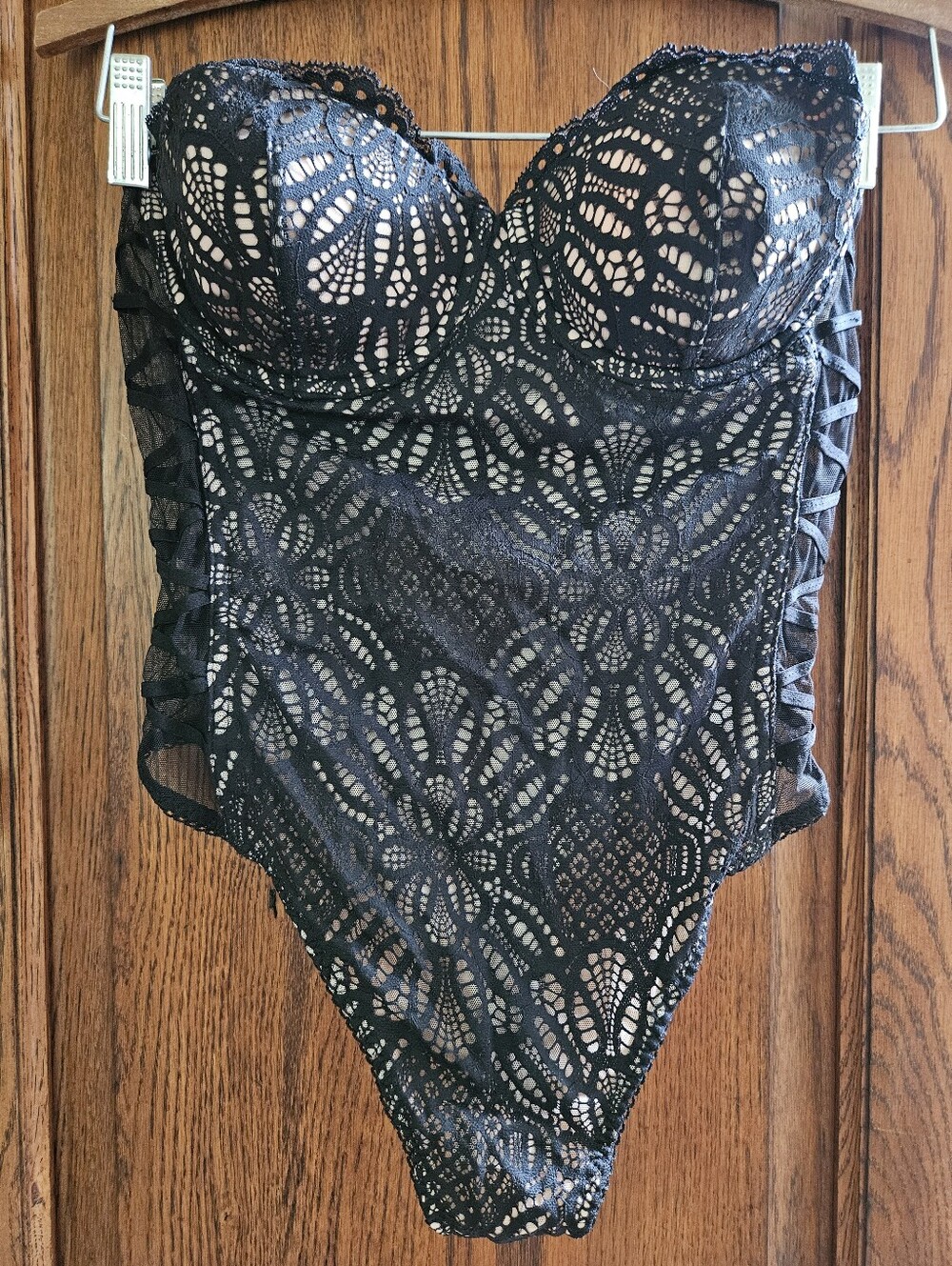 Victoria’s Secret black lace body suit 34c
